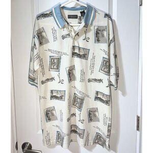 Men’s Vintage 90s “Pinnacle Country” Golf Polo Shirt – XL – All-Over Golf Print